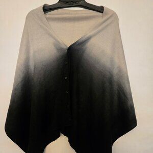 Gray and black ombré‎ ruana shawl scarf wrap
